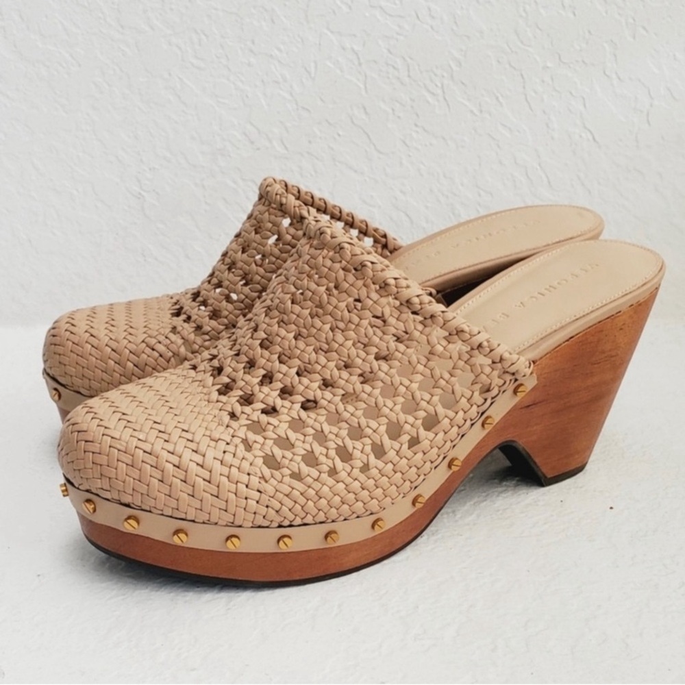 Veronica Beard Beige Woven Clogs